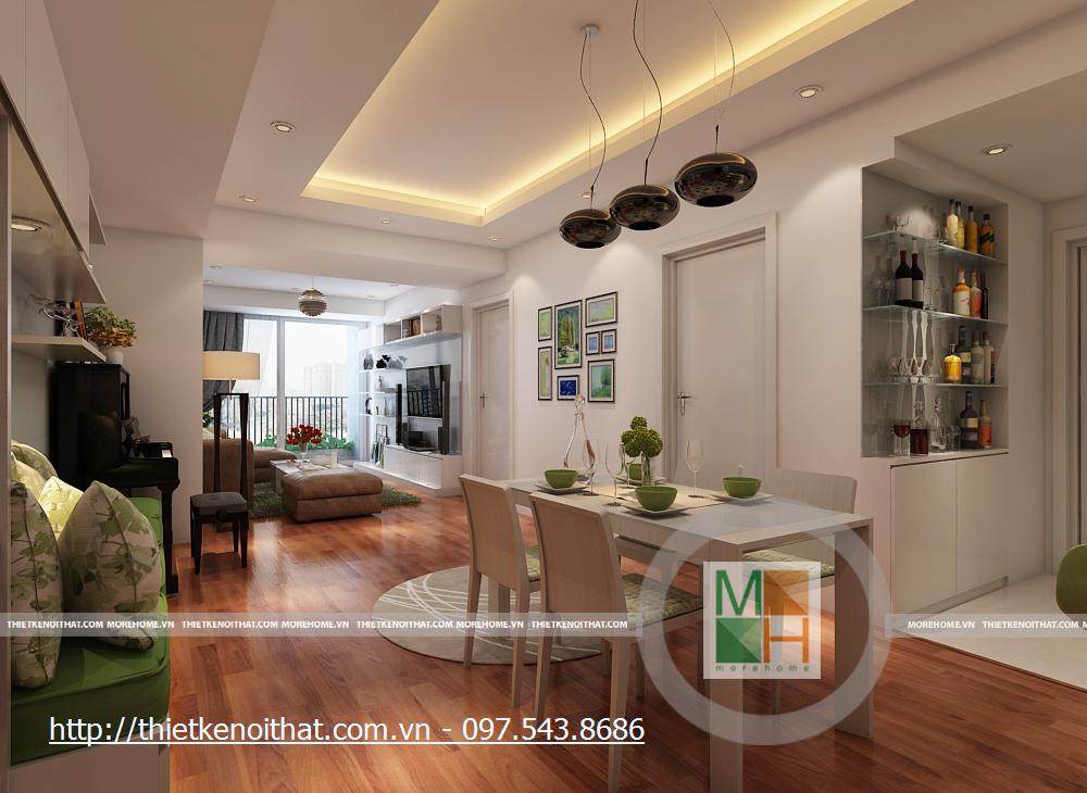 Thiết kế phòng bếp chung cư Mipec